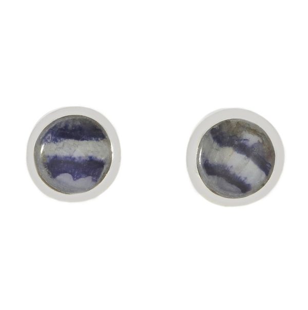 Derbyshire Blue John Sterling Silver Small Round Stud Earrings