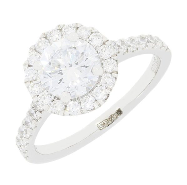 Platinum 1.73cts Lab Grown Diamond Halo Ring